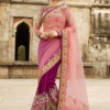 Nylon Net saree Purple Saree Indian Designer Saree