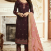 Indian silk Wedding salwar kameez in wine color